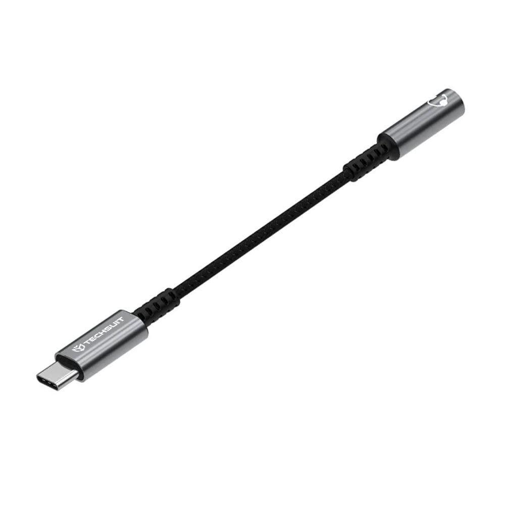 Adapter Audio USB-C - 3.5mm Techsuit AC14 SonicPiX, Szary
