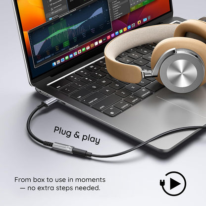 Adapter Audio USB-C - 3.5mm Techsuit AC14 SonicPiX, Szary