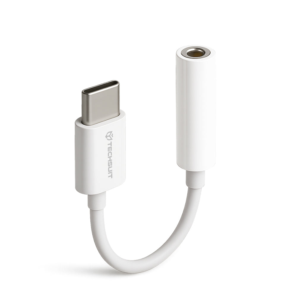 Adapter Audio USB-C - 3,5 mm Techsuit AC18 MusicBox, Biały, Zestaw 2 sztuki
