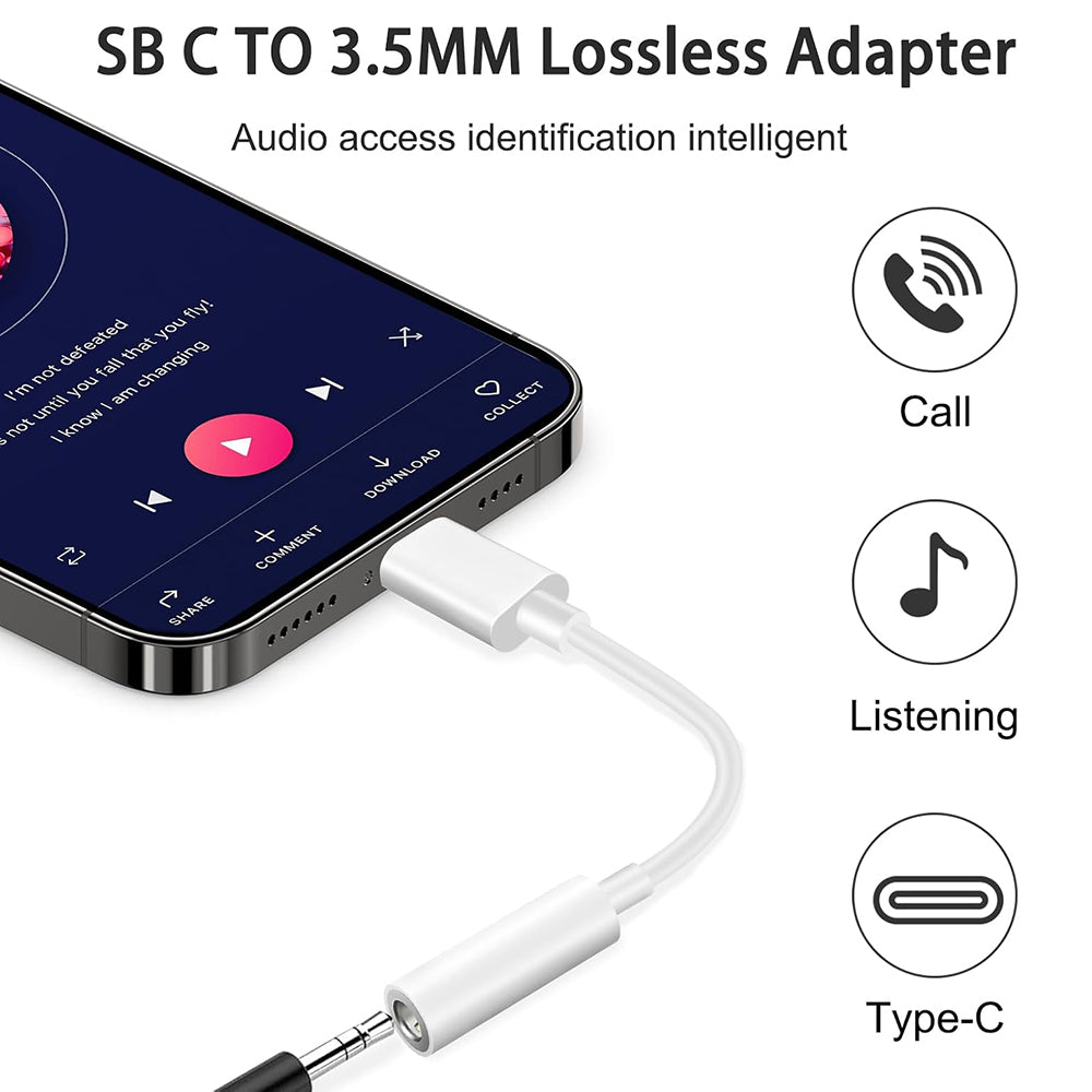Adapter Audio USB-C - 3,5 mm Techsuit AC18 MusicBox, Biały, Zestaw 2 sztuki