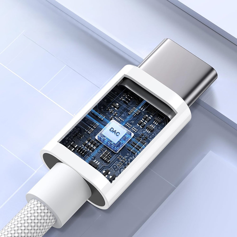 Adapter Audio USB-C - 3,5 mm Techsuit AC18 MusicBox, Biały, Zestaw 2 sztuki