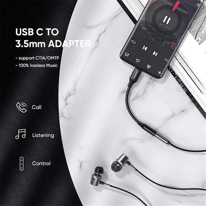 Adapter Audio USB-C - 3.5mm UGREEN AV142, Czarny