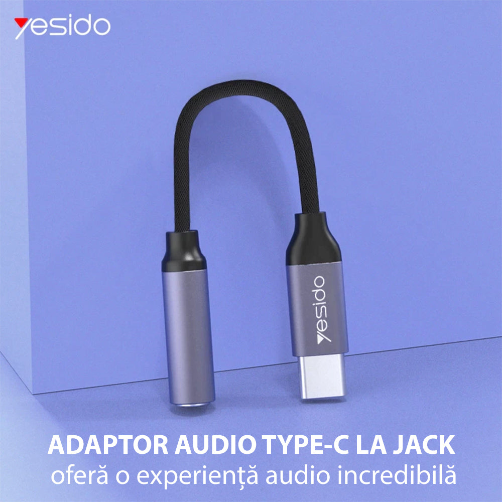 Adapter Audio USB-C - 3.5mm Yesido YAU19, Czarny