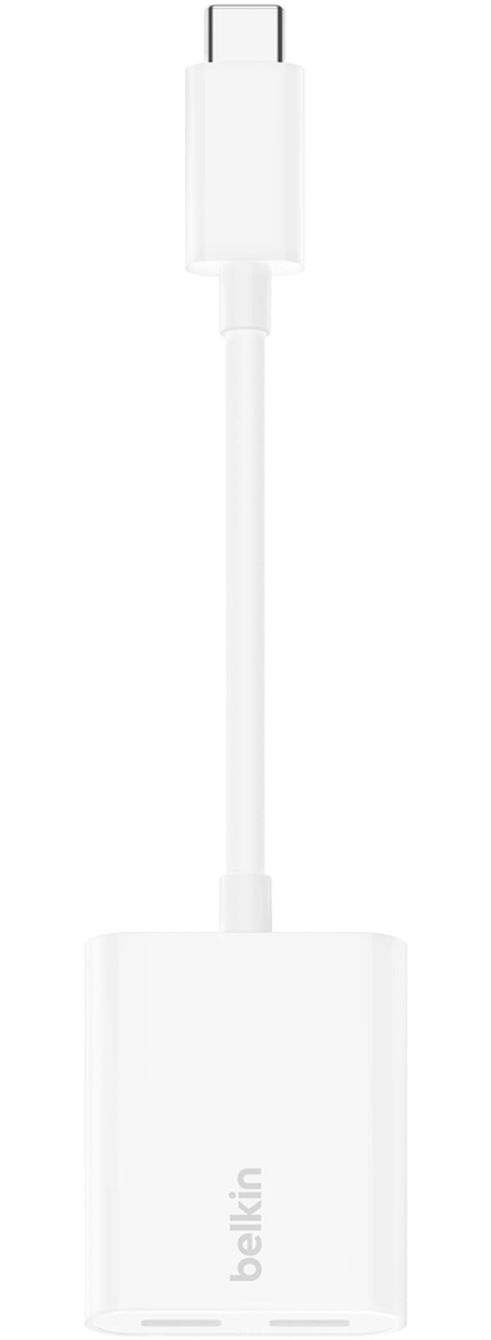 Adapter audio USB-C - USB-C / USB-C Belkin RockStar, biały F7U081btWH
