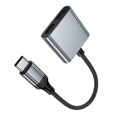 USB-C Audio Adapter - USB-C / USB-C HOCO UPA34A, Gray