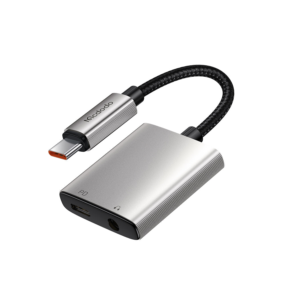Adapter Audio USB-C - USB-C / 3.5mm McDodo CA-5050 Wales, Szary