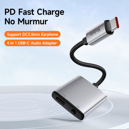 Adapter Audio USB-C - USB-C / 3.5mm McDodo CA-5050 Wales, Szary