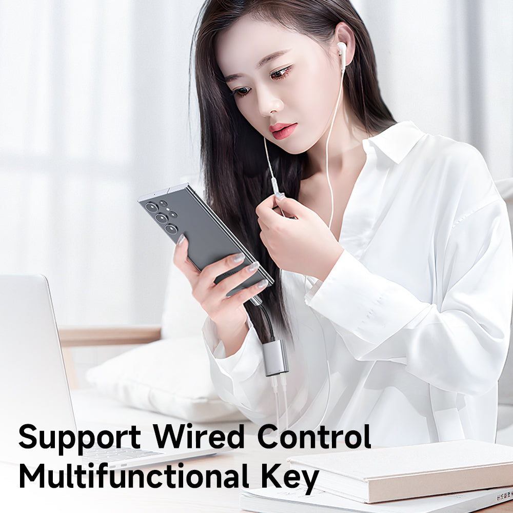 Adapter Audio USB-C - USB-C / 3.5mm McDodo CA-5050 Wales, Szary