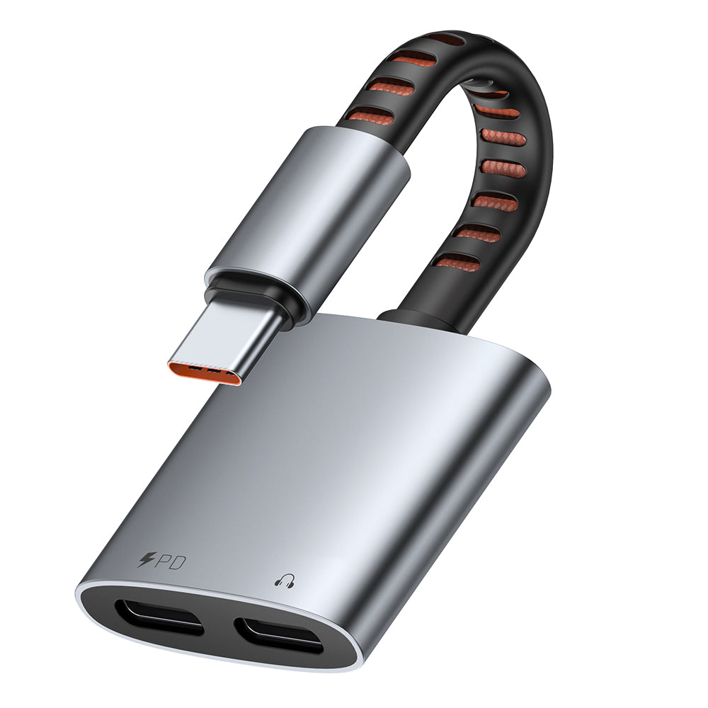 Adapter Audio USB-C - USB-C / USB-C McDodo CA-3370, Szary