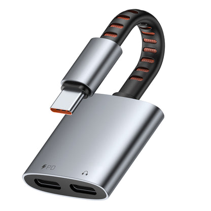 Adapter Audio USB-C - USB-C / USB-C McDodo CA-3370, Szary