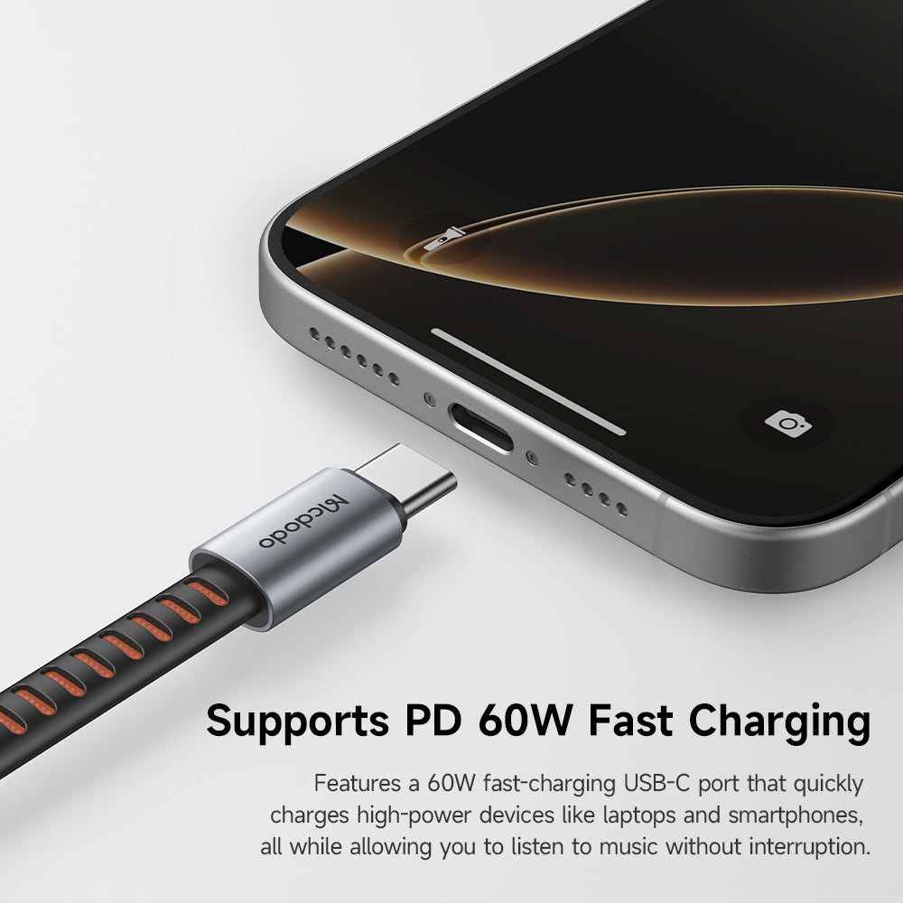 Adapter Audio USB-C - USB-C / USB-C McDodo CA-3370, Szary