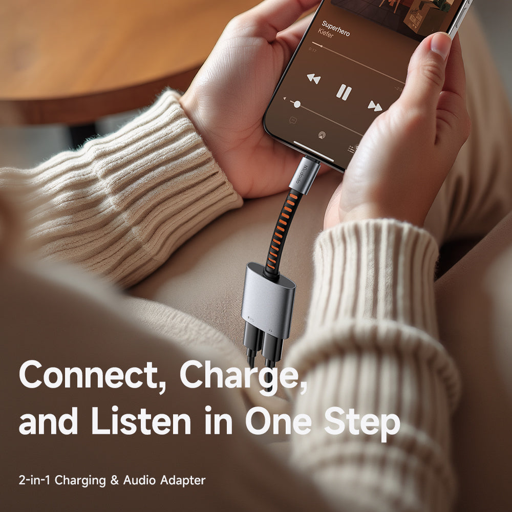 Adapter Audio USB-C - USB-C / USB-C McDodo CA-3370, Szary