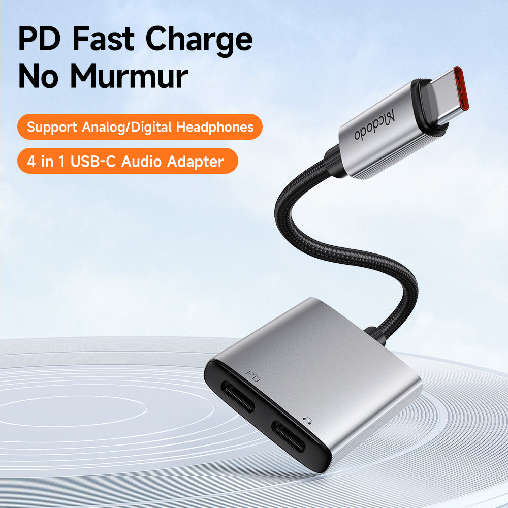 Adapter Audio USB-C - USB-C / USB-C McDodo CA-5570 Wales, Szary