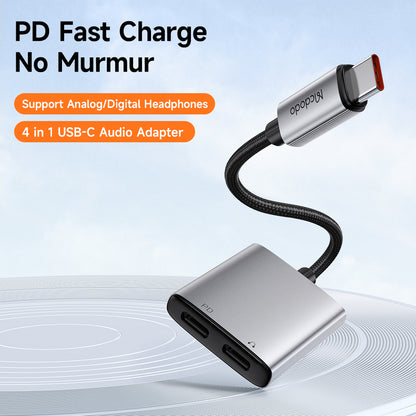 Adapter Audio USB-C - USB-C / USB-C McDodo CA-5570 Wales, Szary