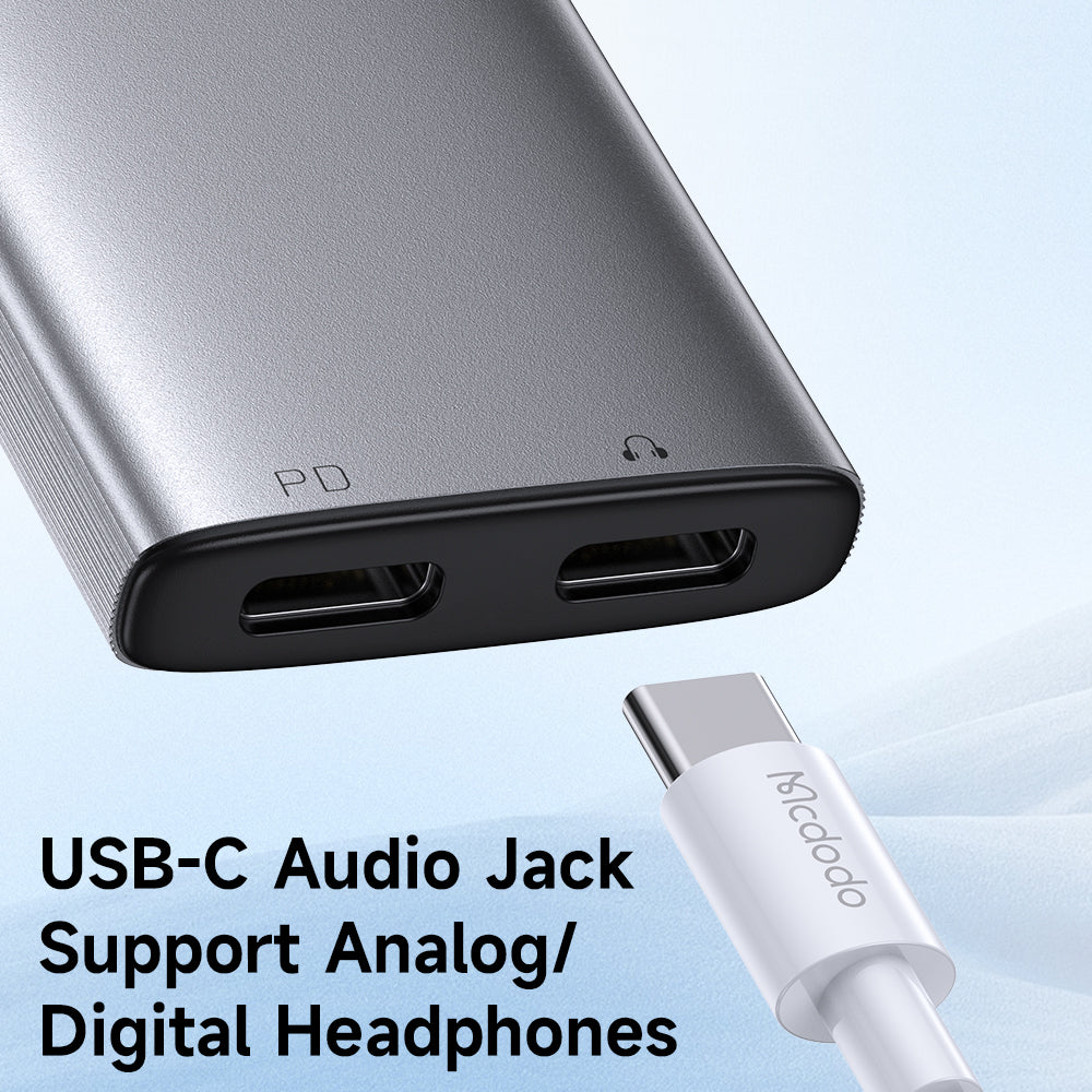 Adapter Audio USB-C - USB-C / USB-C McDodo CA-5570 Wales, Szary