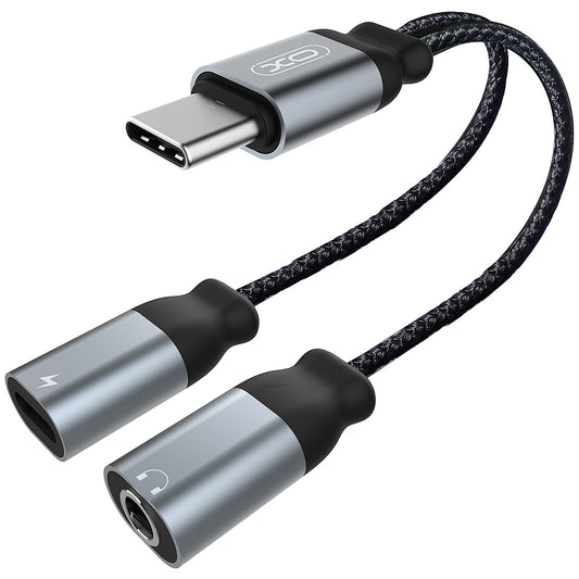 Adapter Audio USB-C - USB-C / 3.5mm XO Design NBR160B, Czarny