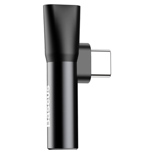 Adapter audio USB-C - USB-C / 3,5 mm Baseus L41, czarny CATL41-01