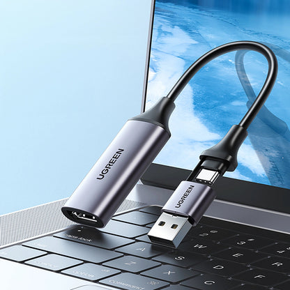 Adapter audio i wideo USB-A / USB-C - HDMI UGREEN CM489, szary 