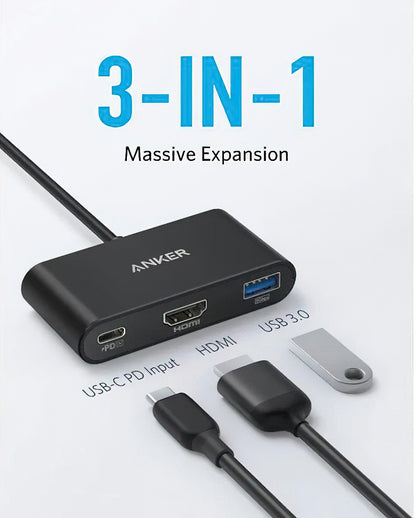 Adapter Audio i Video USB-C - USB-C / HDMI / USB-A Anker PowerExpand, Czarny A8339HA1