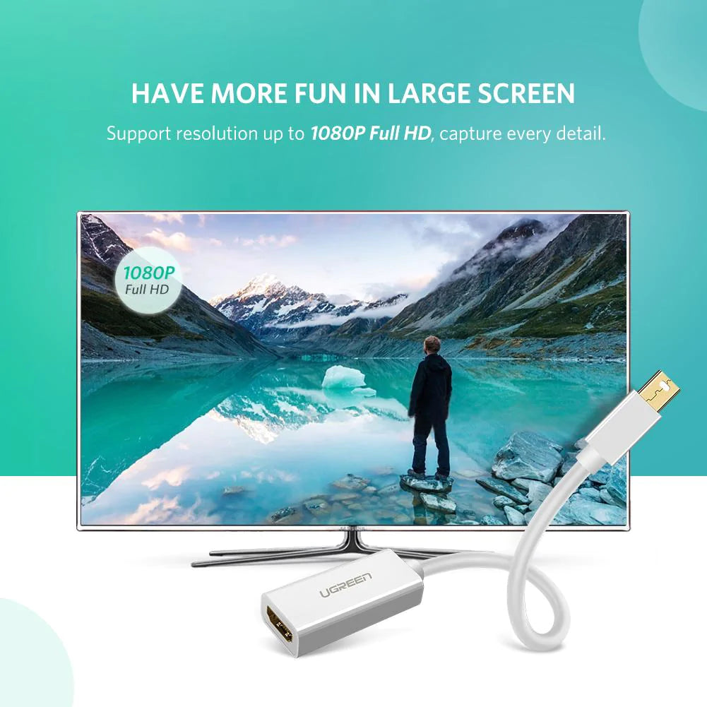 Adapter wideo UGREEN MD112 (10461), MiniDisplayPort - HDMI, Czarny