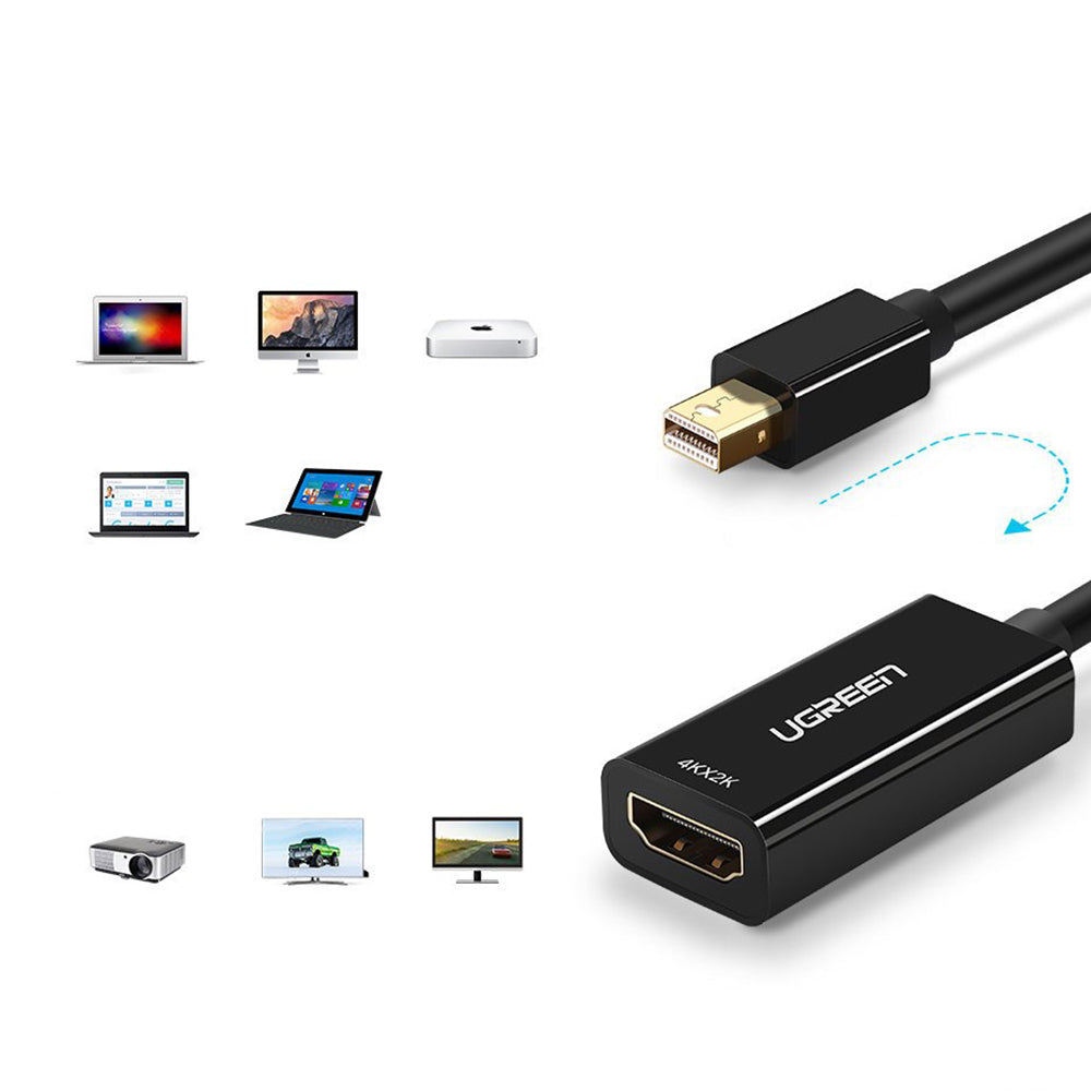 Adapter wideo UGREEN MD112 (10461), MiniDisplayPort - HDMI, Czarny