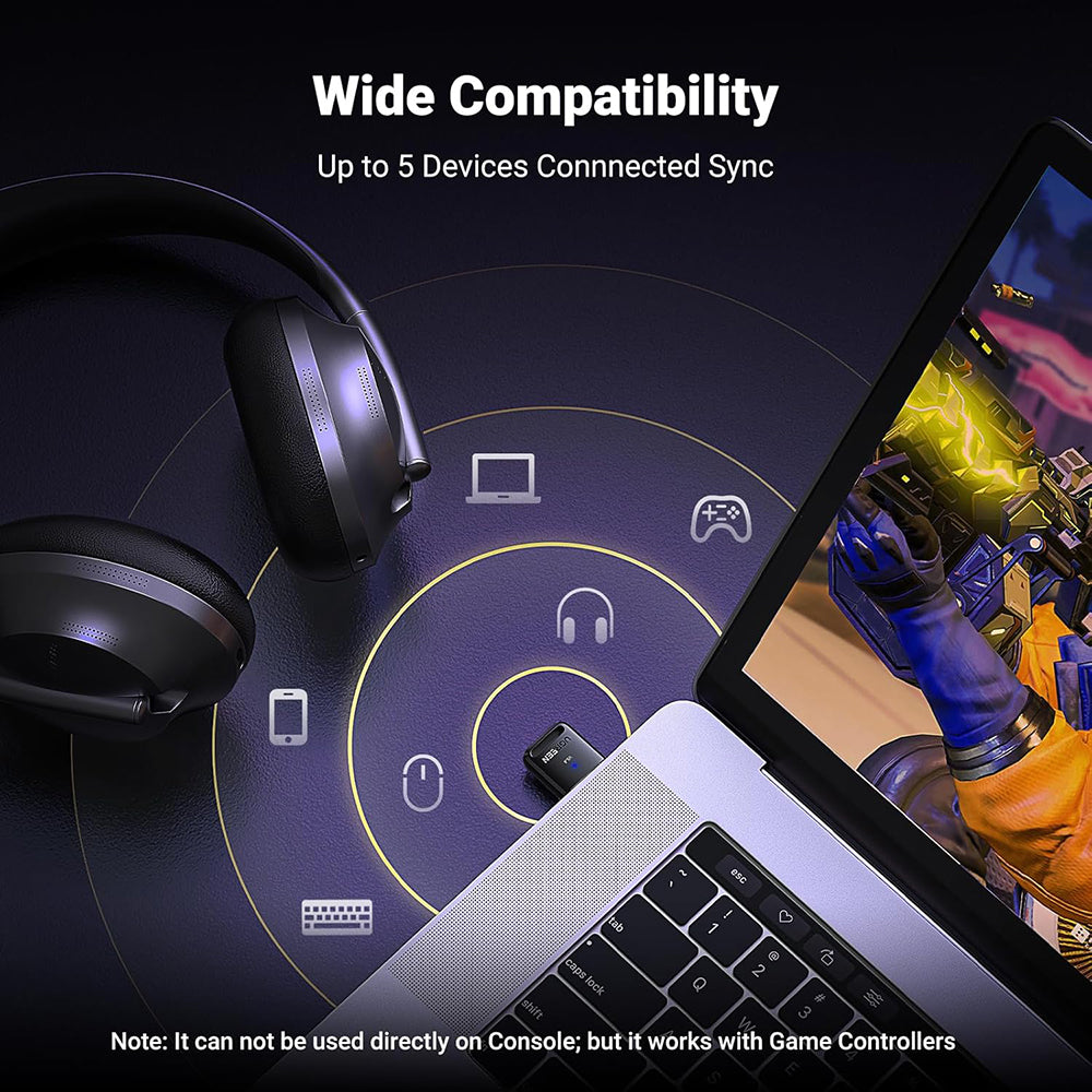 Adapter Bluetooth USB UGREEN CM748 (35058), Czarny