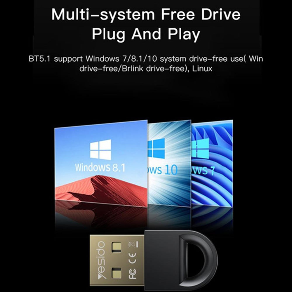 Adapter Bluetooth USB Yesido YAU34, Czarny