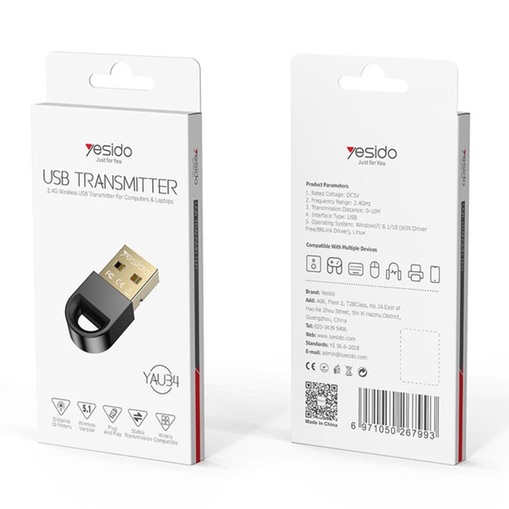 Adapter Bluetooth USB Yesido YAU34, Czarny