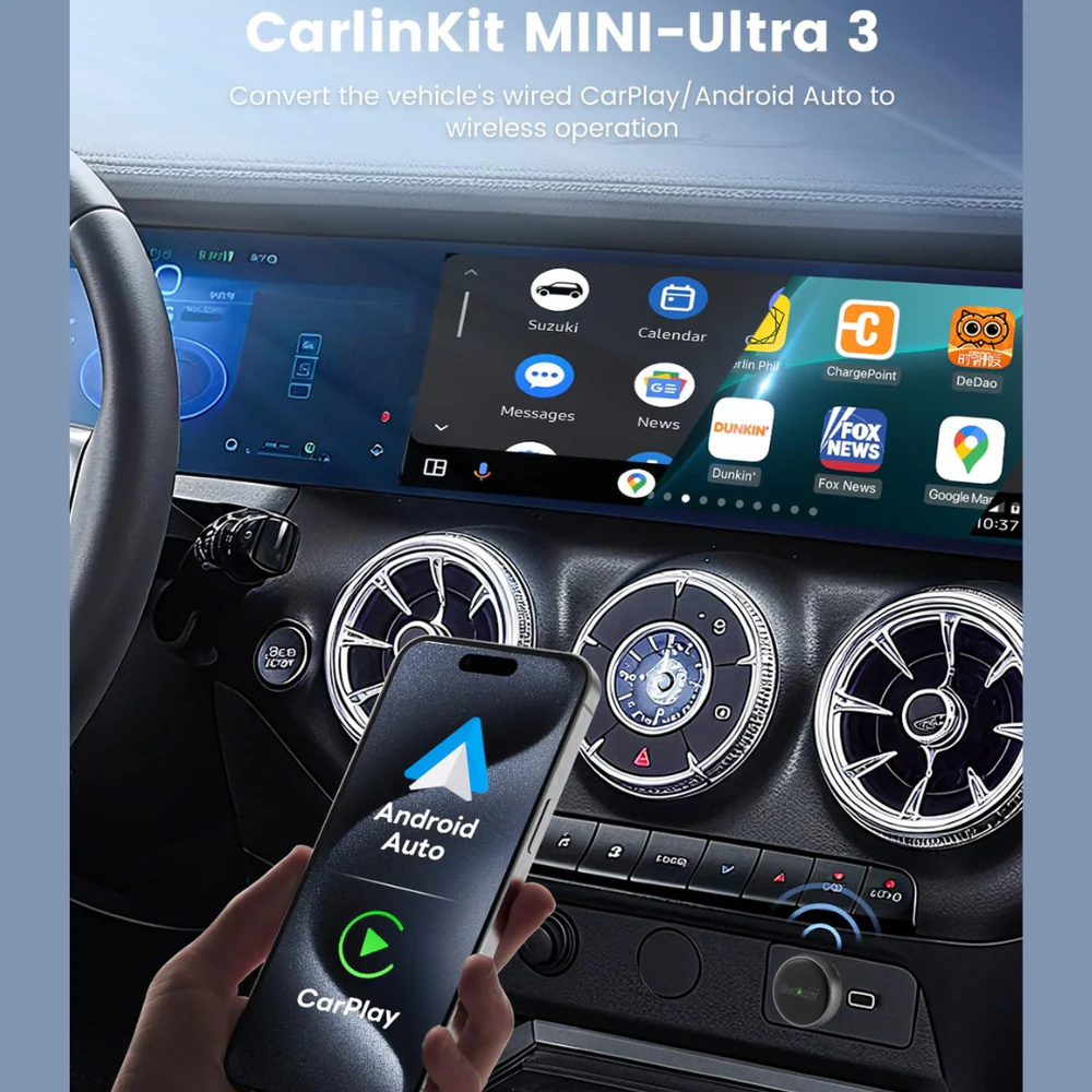 Adapter Carplay / Android Auto Wireless Carlinkit Mini Ultra3 dla serii Apple iPhone / Android