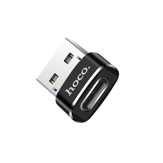 Adapter do ładowania i transmisji danych USB-C - USB-A HOCO UA6, czarny