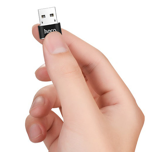 Adapter do ładowania i transmisji danych USB-C - USB-A HOCO UA6, czarny