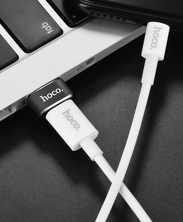 Adapter do ładowania i transmisji danych USB-C - USB-A HOCO UA6, czarny