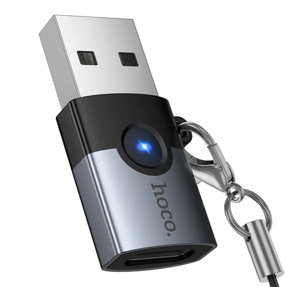 Adapter danych i ładowania USB-C - USB-A HOCO UA46B, Szary