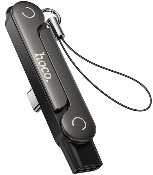 Adapter danych i ładowania USB-C - USB-C HOCO UA47A, czarny
