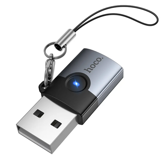 Adapter danych i ładowania USB-C - USB-A HOCO UA46B, Szary