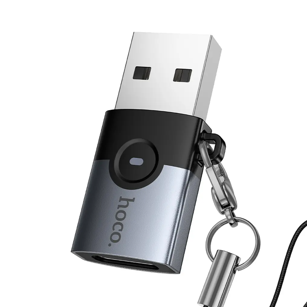 Adapter danych i ładowania USB-C - USB-A HOCO UA46B, Szary