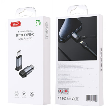 Adapter do danych i ładowania Lightning - USB-C XO Design NB263A, Czarny