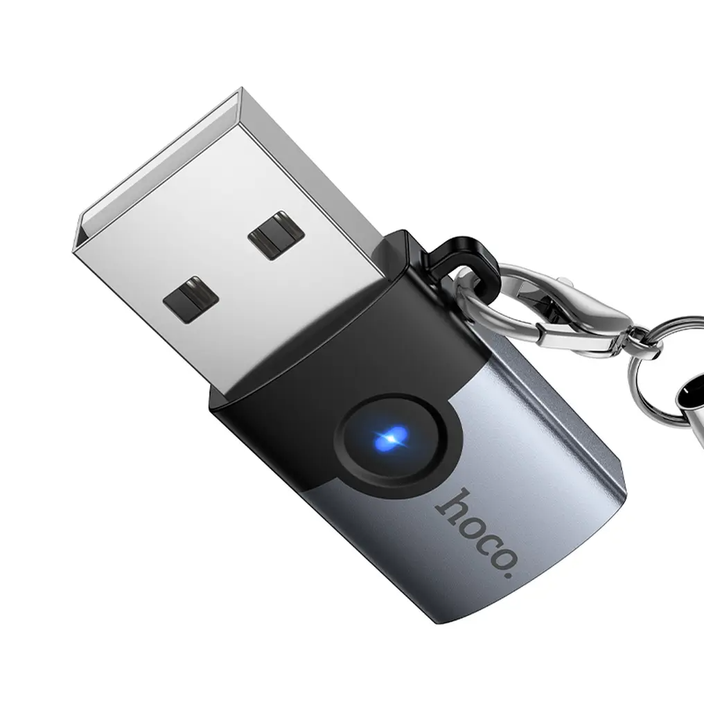Adapter danych i ładowania USB-C - USB-A HOCO UA46B, Szary