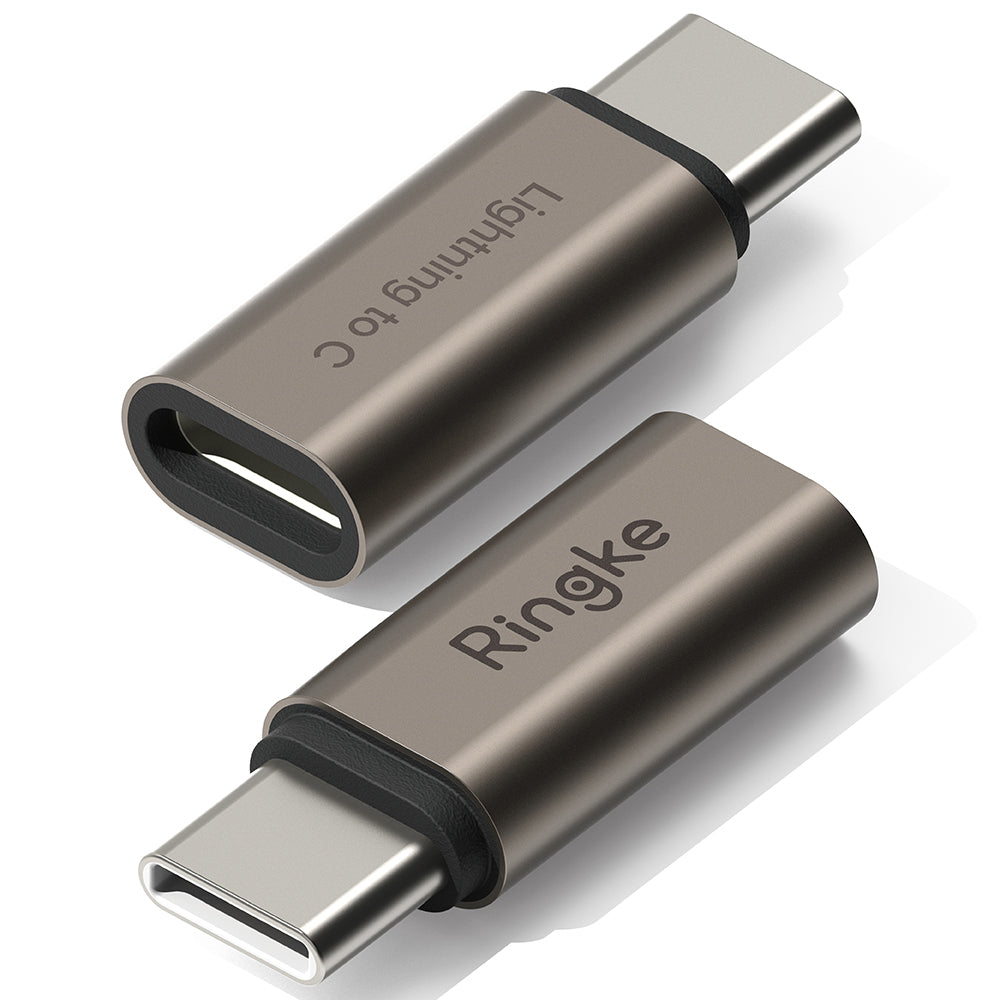 Adapter Danych i Ładowania Lightning - USB-C Ringke, Brązowy, Zestaw 2 sztuki