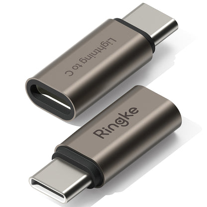Adapter Danych i Ładowania Lightning - USB-C Ringke, Brązowy, Zestaw 2 sztuki