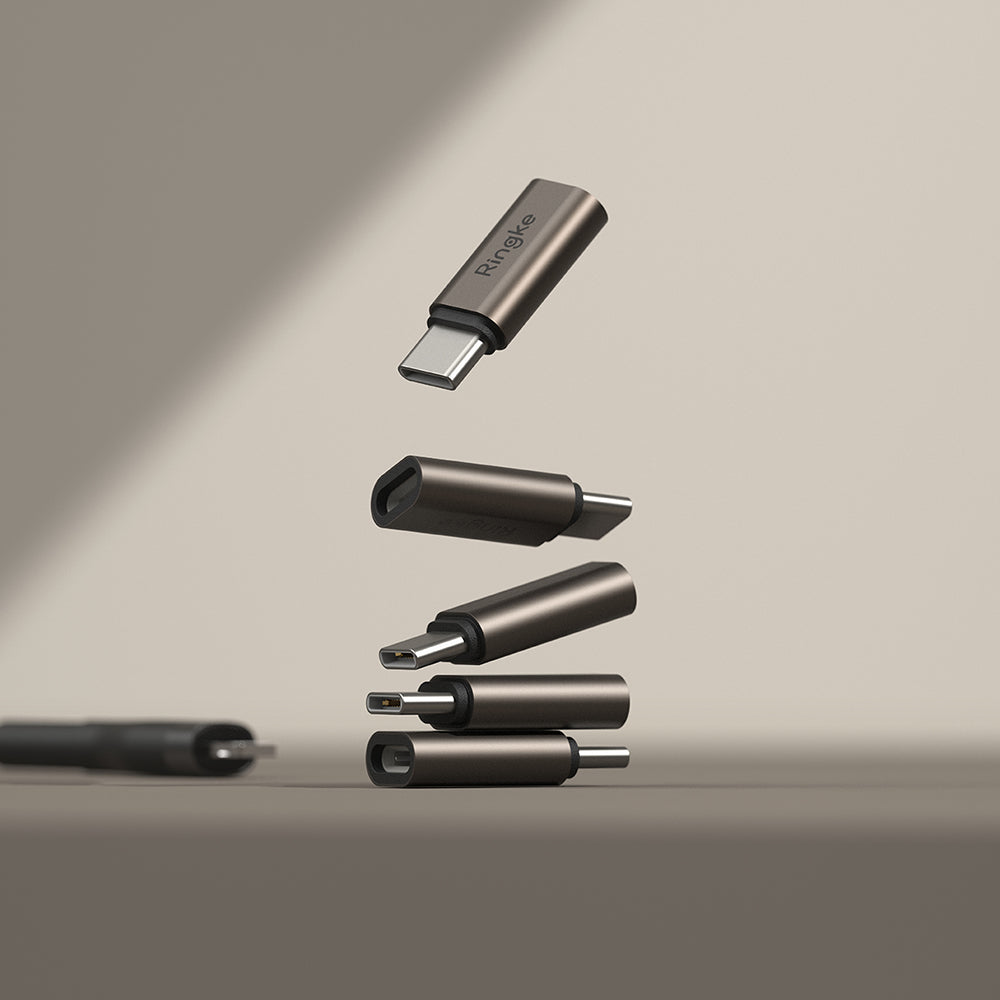 Adapter Danych i Ładowania Lightning - USB-C Ringke, Brązowy, Zestaw 2 sztuki