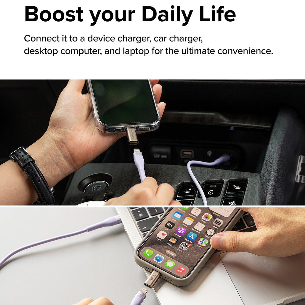 Adapter Danych i Ładowania Lightning - USB-C Ringke, Brązowy, Zestaw 2 sztuki