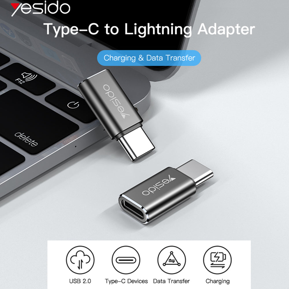 Adapter Danych i Ładowania Lightning - USB-C Yesido GS22, Szary