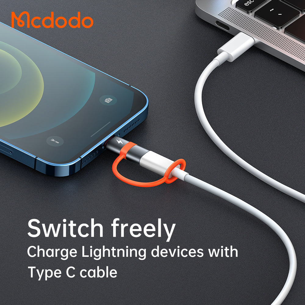 Adapter Danych i Ładowania USB-C - Lightning McDodo OT-0510, Szary