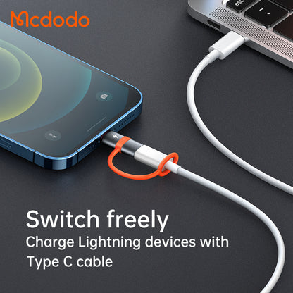 Adapter Danych i Ładowania USB-C - Lightning McDodo OT-0510, Szary