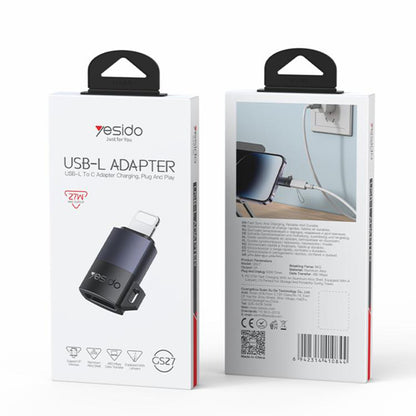 Adapter do danych i ładowania USB-C - Lightning Yesido GS27, Szary