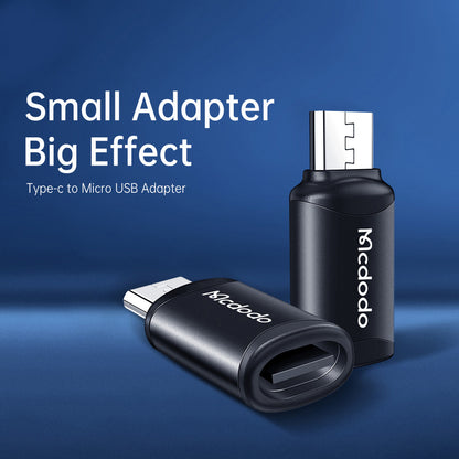 Adapter Danych i Ładowania USB-C - microUSB McDodo OT-7690, Czarny