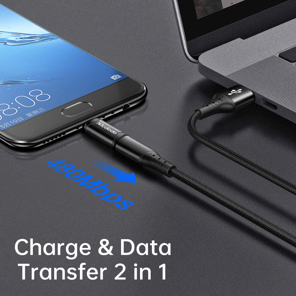 Adapter Danych i Ładowania USB-C - microUSB McDodo OT-7690, Czarny