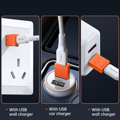 Adapter do danych i ładowania USB-C - USB-A McDodo OT-6550, Pomarańczowy