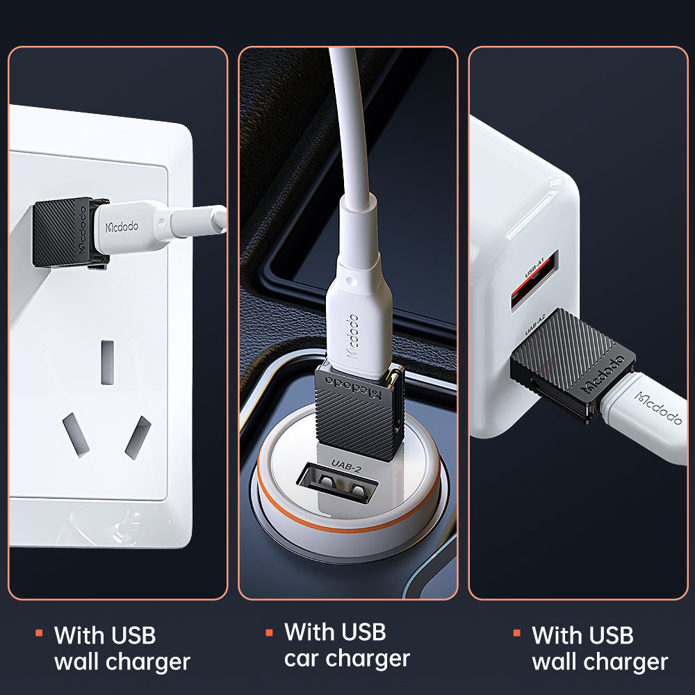 Adapter do danych i ładowania USB-C - USB-A McDodo OT-6970, Czarny